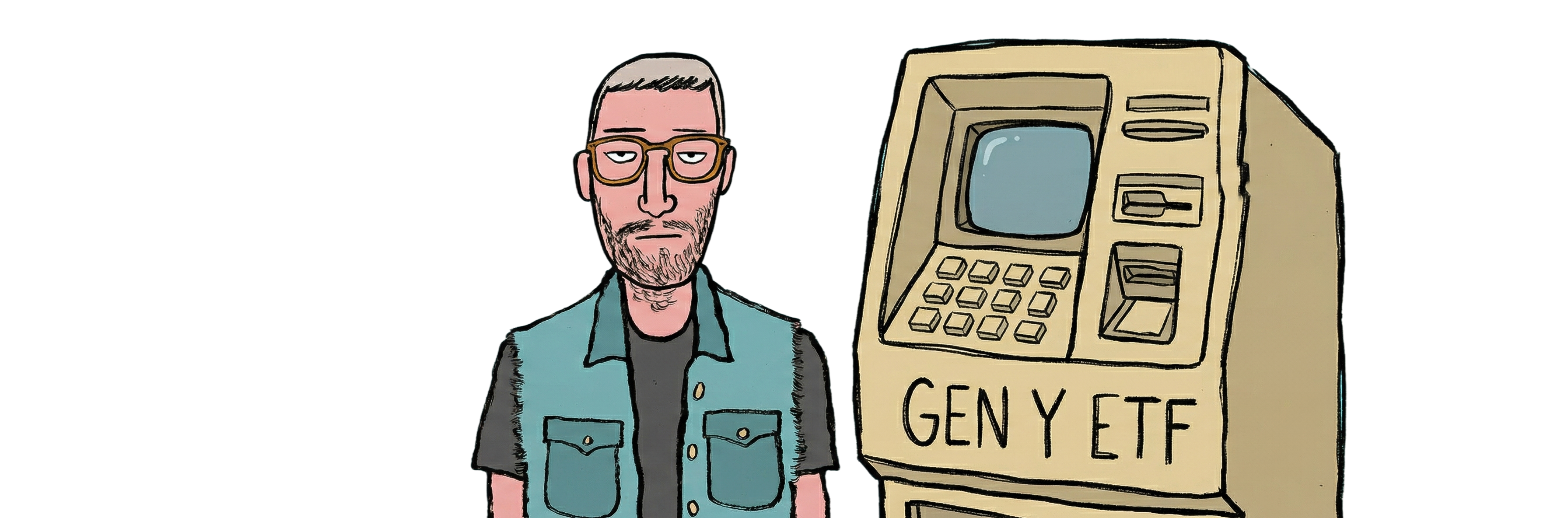 Millennial standing next to GEN Y ETF ATM